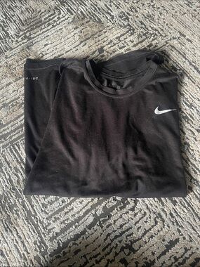 Nike Black Tee with White Swoosh Logo